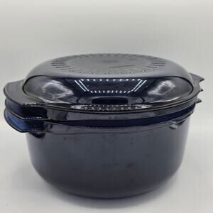Tupperware Tupperwave Microwave Stack Cooker Steamer 3-Piece Set Blue